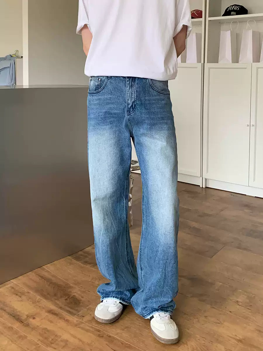 Washed Straight Hundred Trendy Casual Jeans