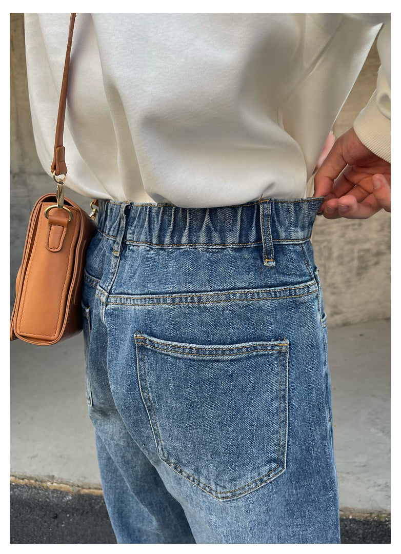 Straight Loose Peplum Vintage Casual Jeans