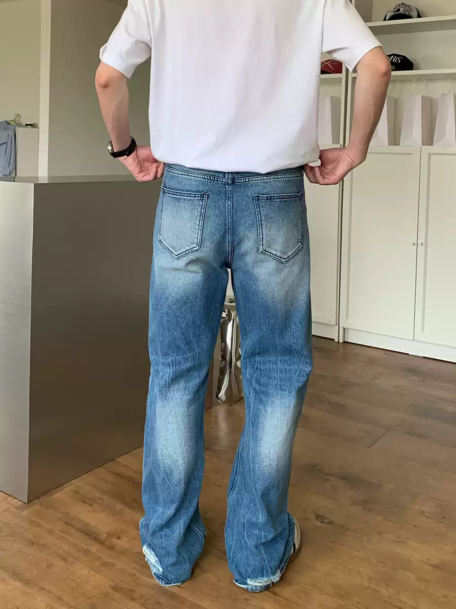 Washed Straight Hundred Trendy Casual Jeans